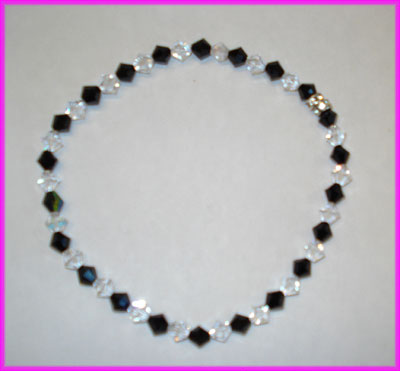 (1l) Black and Crystal Circle of Life Anklet-
