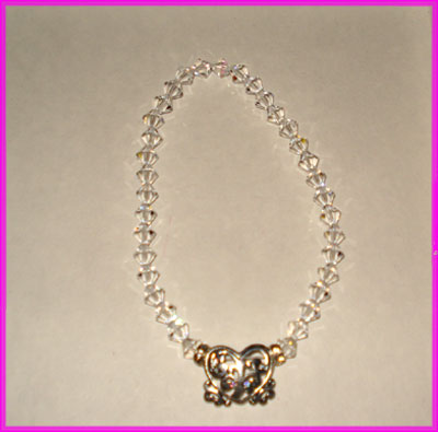 (E) Crystal Anklet With Heart-